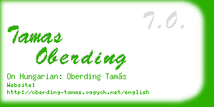 tamas oberding business card